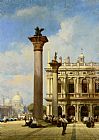 Figures in St Marks Square Venice by William Wilde